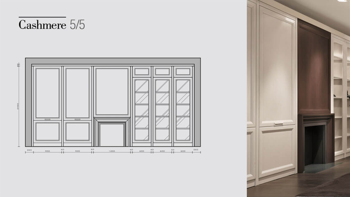 The Cashmere Kitchen Oak Panelling Drawing